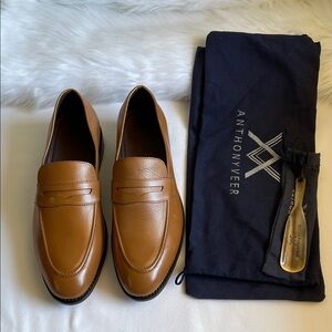 Anthony Veer Men’s Gernt Tan Slip On Loafers Size 9.5.